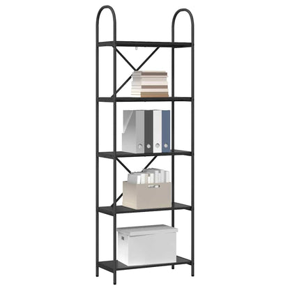 Boekenkast Zwart Eiken 60 x 30 x 183 cm Bewerkt hout