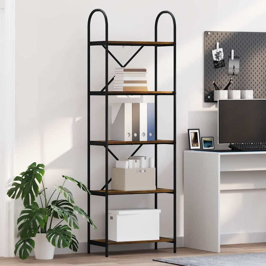 Boekenkast Gerookt eiken 60 x 30 x 183 cm Bewerkt hout
