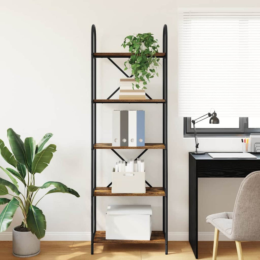 Boekenkast Gerookt eiken 60 x 30 x 183 cm Bewerkt hout