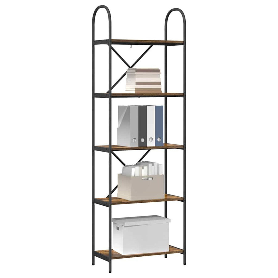 Boekenkast Gerookt eiken 60 x 30 x 183 cm Bewerkt hout