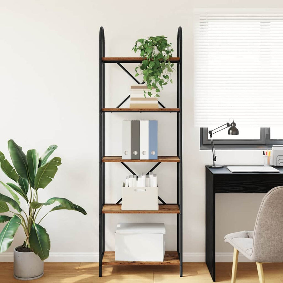 Boekenkast Oud hout 60 x 30 x 183 cm Bewerkt hout
