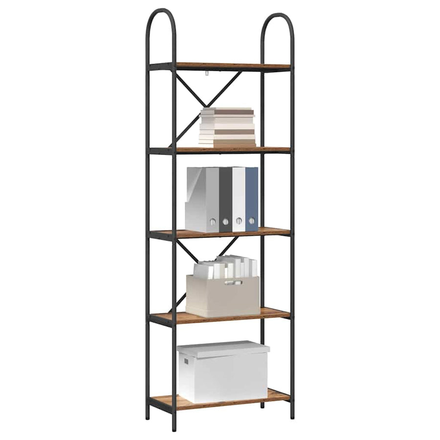 Boekenkast Oud hout 60 x 30 x 183 cm Bewerkt hout