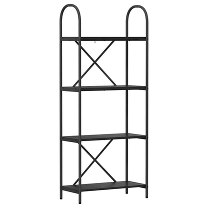 Boekenkast Zwart Eiken 60 x 30 x 146 cm Bewerkt hout