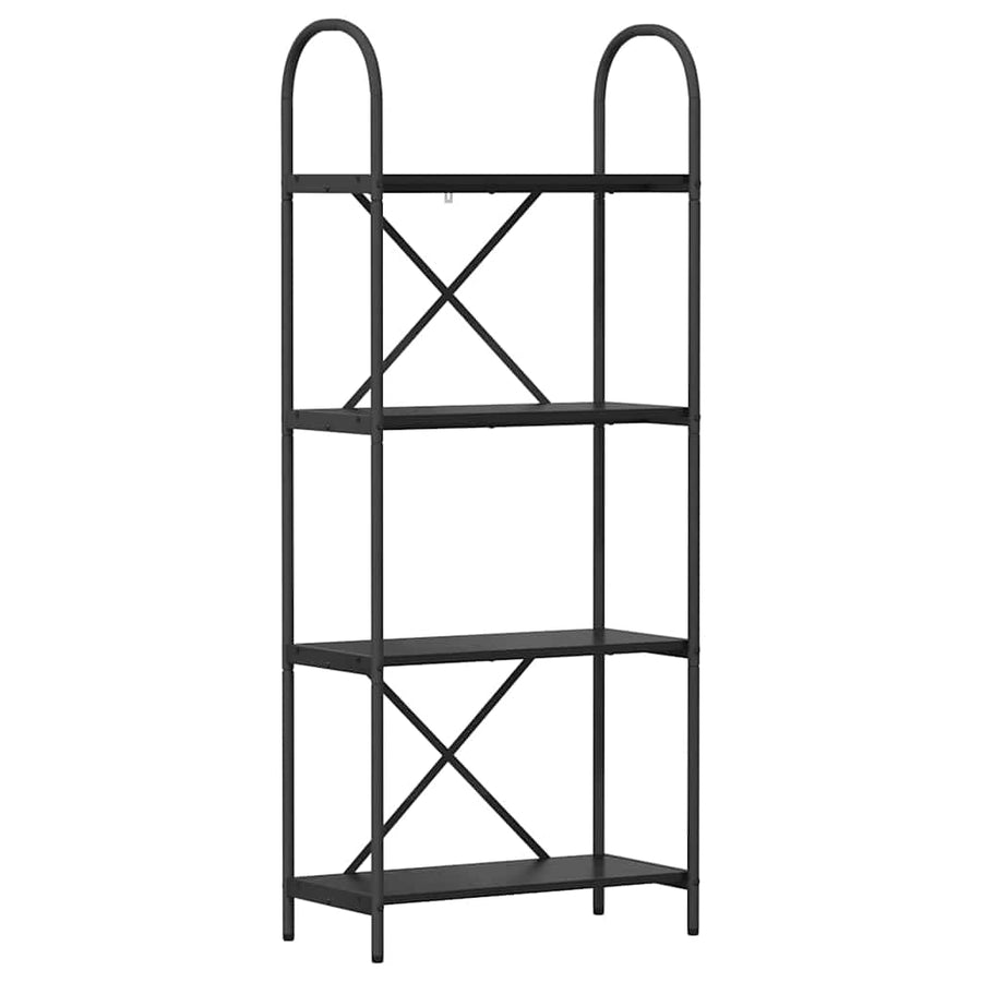 Boekenkast Zwart Eiken 60 x 30 x 146 cm Bewerkt hout