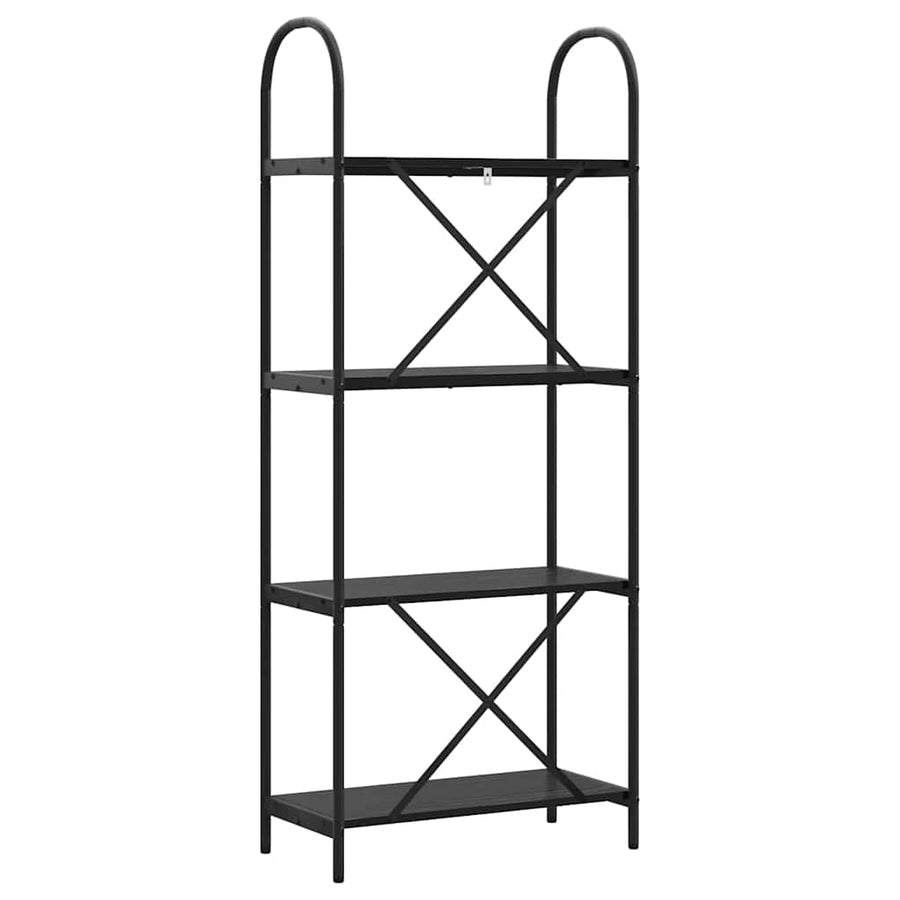 Boekenkast Zwart Eiken 60 x 30 x 146 cm Bewerkt hout