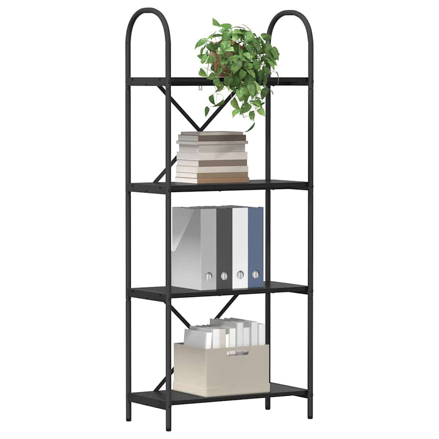 Boekenkast Zwart Eiken 60 x 30 x 146 cm Bewerkt hout