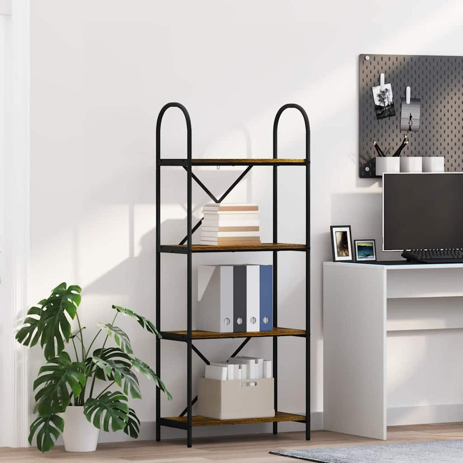 Boekenkast Gerookt eiken 60 x 30 x 146 cm Bewerkt hout