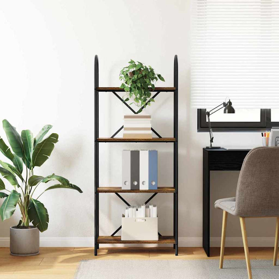 Boekenkast Gerookt eiken 60 x 30 x 146 cm Bewerkt hout