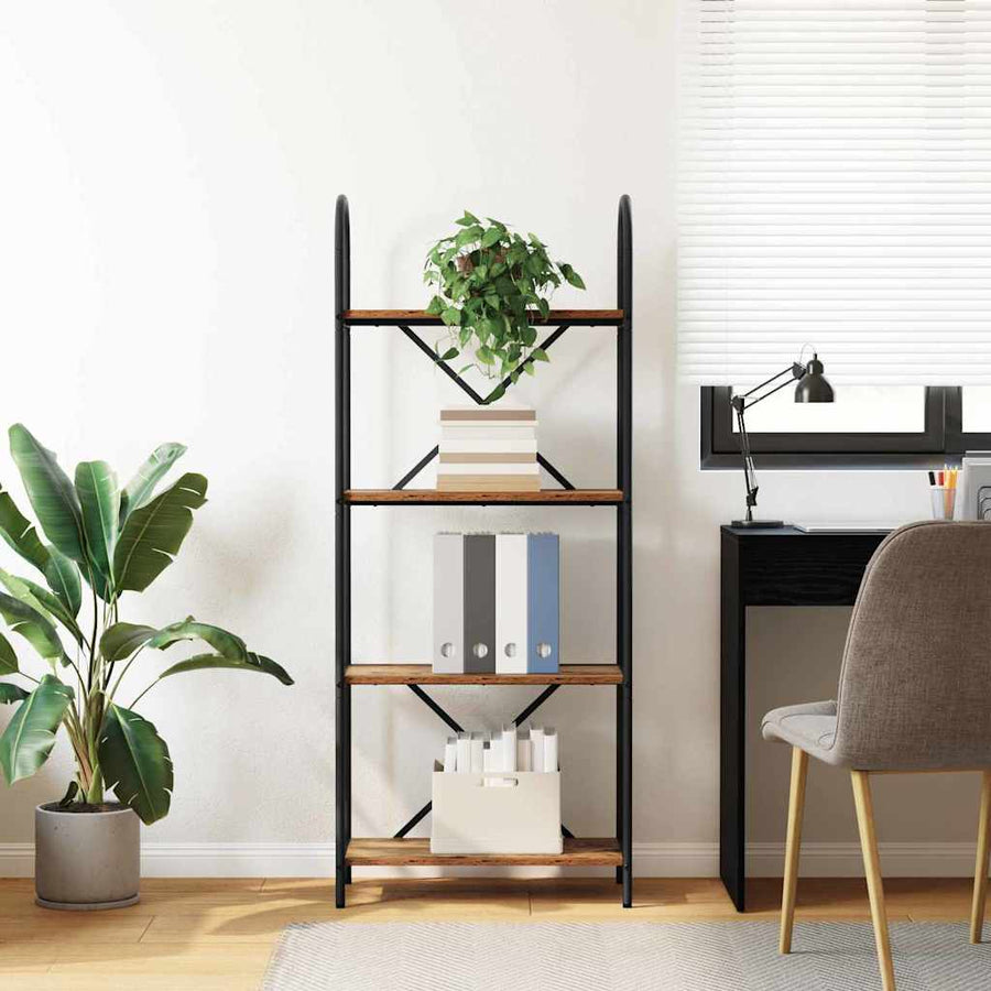 Boekenkast Oud hout 60 x 30 x 146 cm Bewerkt hout
