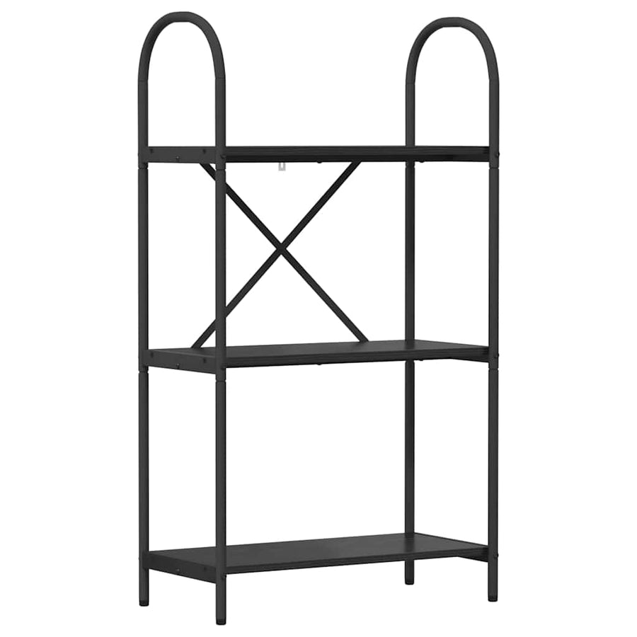 Boekenkast Zwart Eiken 60 x 30 x 109 cm Bewerkt hout
