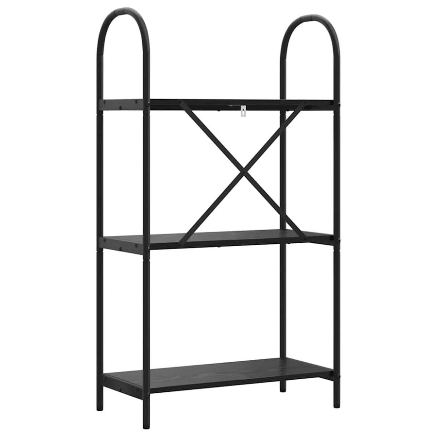 Boekenkast Zwart Eiken 60 x 30 x 109 cm Bewerkt hout