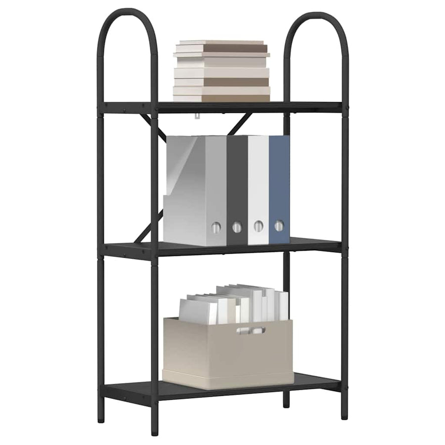 Boekenkast Zwart Eiken 60 x 30 x 109 cm Bewerkt hout