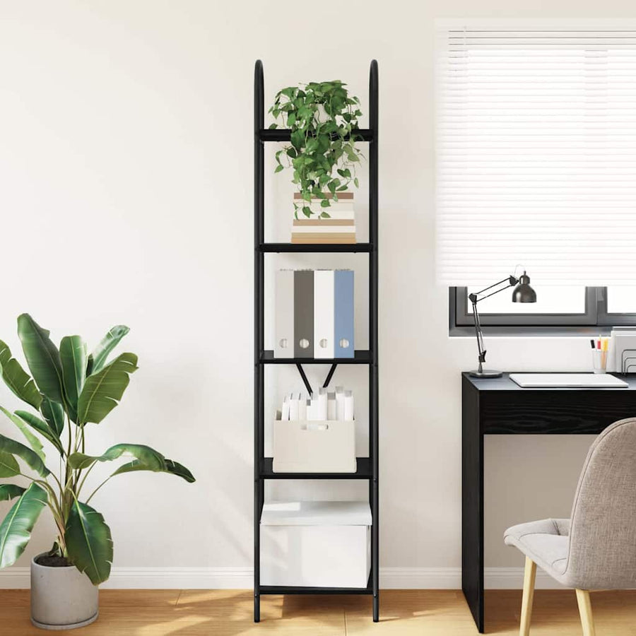Boekenkast Zwart Eiken 40 x 30 x 183 cm Bewerkt hout