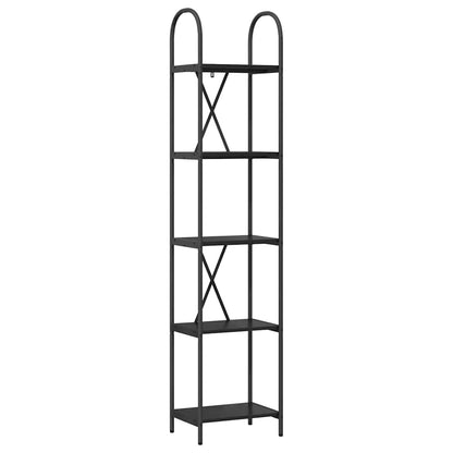 Boekenkast Zwart Eiken 40 x 30 x 183 cm Bewerkt hout