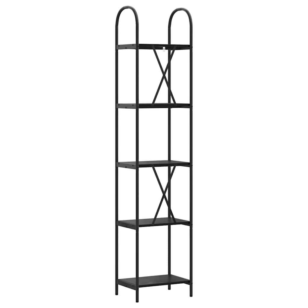 Boekenkast Zwart Eiken 40 x 30 x 183 cm Bewerkt hout