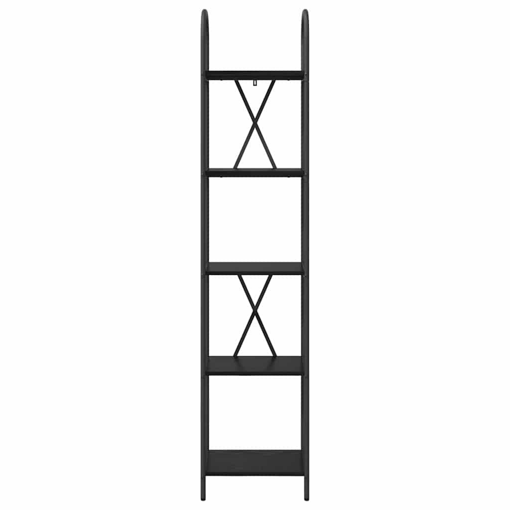 Boekenkast Zwart Eiken 40 x 30 x 183 cm Bewerkt hout