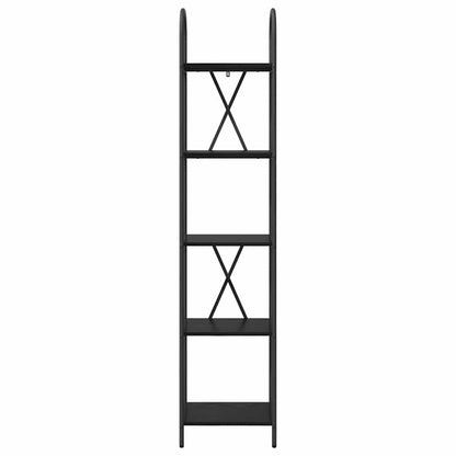Boekenkast Zwart Eiken 40 x 30 x 183 cm Bewerkt hout
