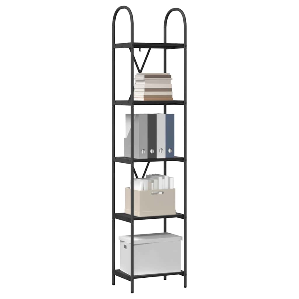 Boekenkast Zwart Eiken 40 x 30 x 183 cm Bewerkt hout
