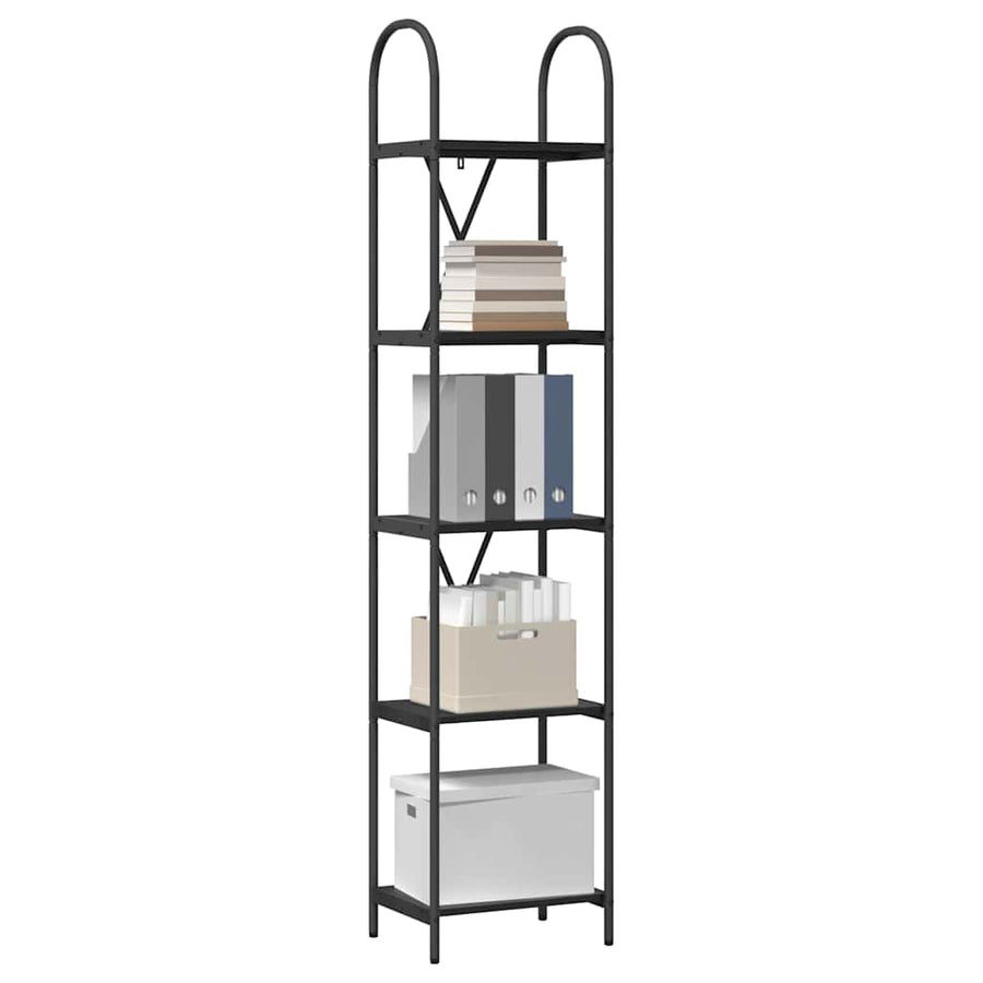 Boekenkast Zwart Eiken 40 x 30 x 183 cm Bewerkt hout