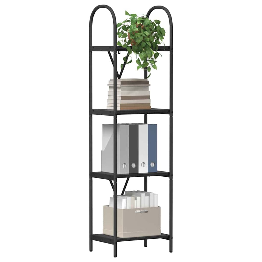 Boekenkast Zwart eiken 40 x 30 x 146 cm Bewerkt hout
