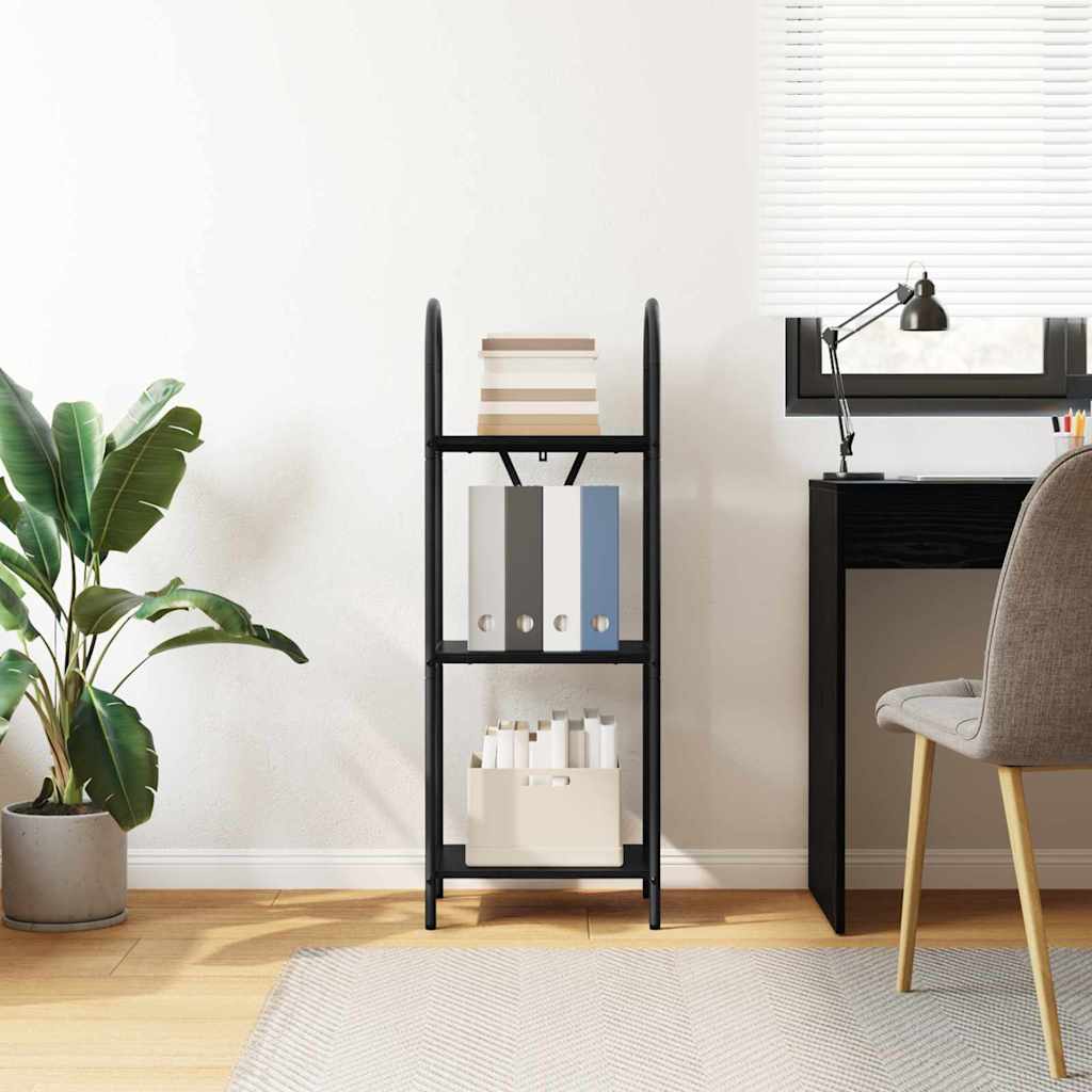 Boekenkast Zwart Eiken 40 x 30 x 109 cm Bewerkt hout