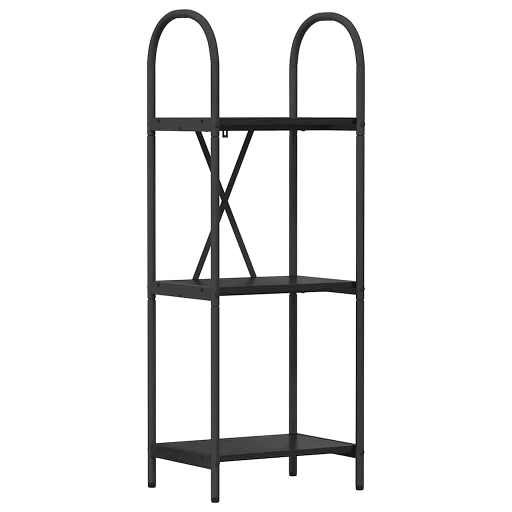 Boekenkast Zwart Eiken 40 x 30 x 109 cm Bewerkt hout