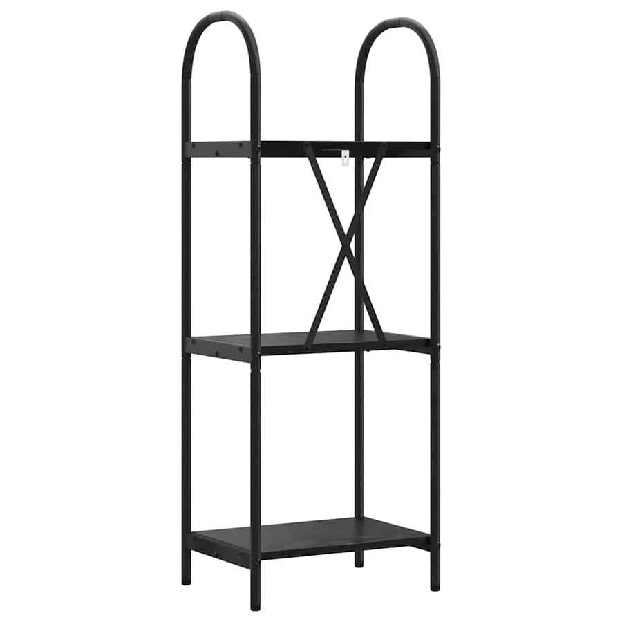 Boekenkast Zwart Eiken 40 x 30 x 109 cm Bewerkt hout