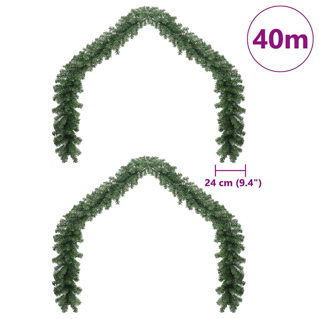 Kerstkrans Anders Groen 40 m PVC
