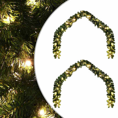 Kerstkrans met 600 LED 2 pcs Groen PVC