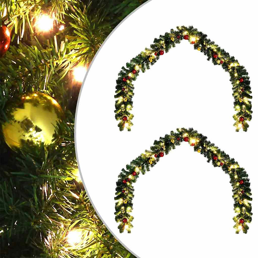 Kerstkrans met 600 LED 2 pcs Groen PVC