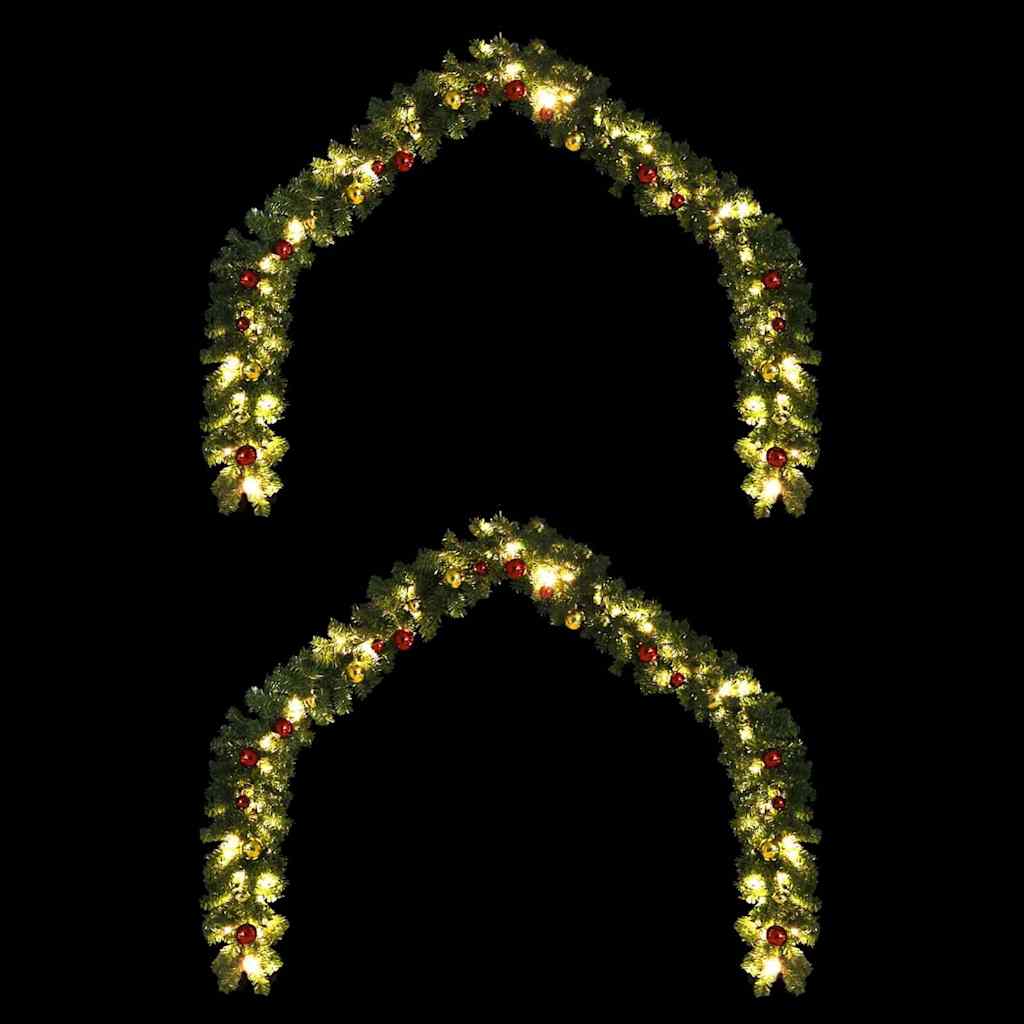 Kerstkrans met 600 LED 2 pcs Groen PVC