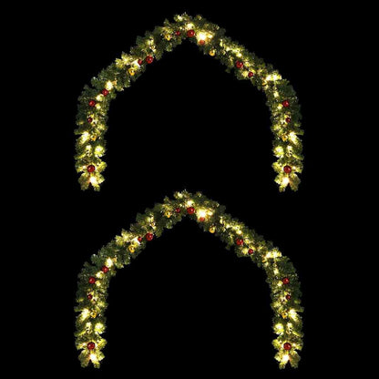Kerstkrans met 600 LED 2 pcs Groen PVC