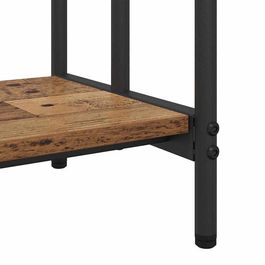 Kledingrek met plank Oudhout 90 x 30 x 100,5 cm Bewerkt hout