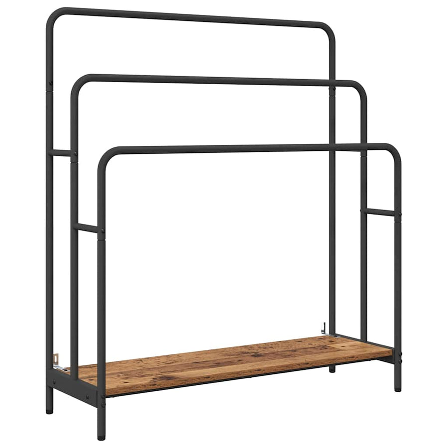 Kledingrek met plank Oudhout 90 x 30 x 100,5 cm Bewerkt hout