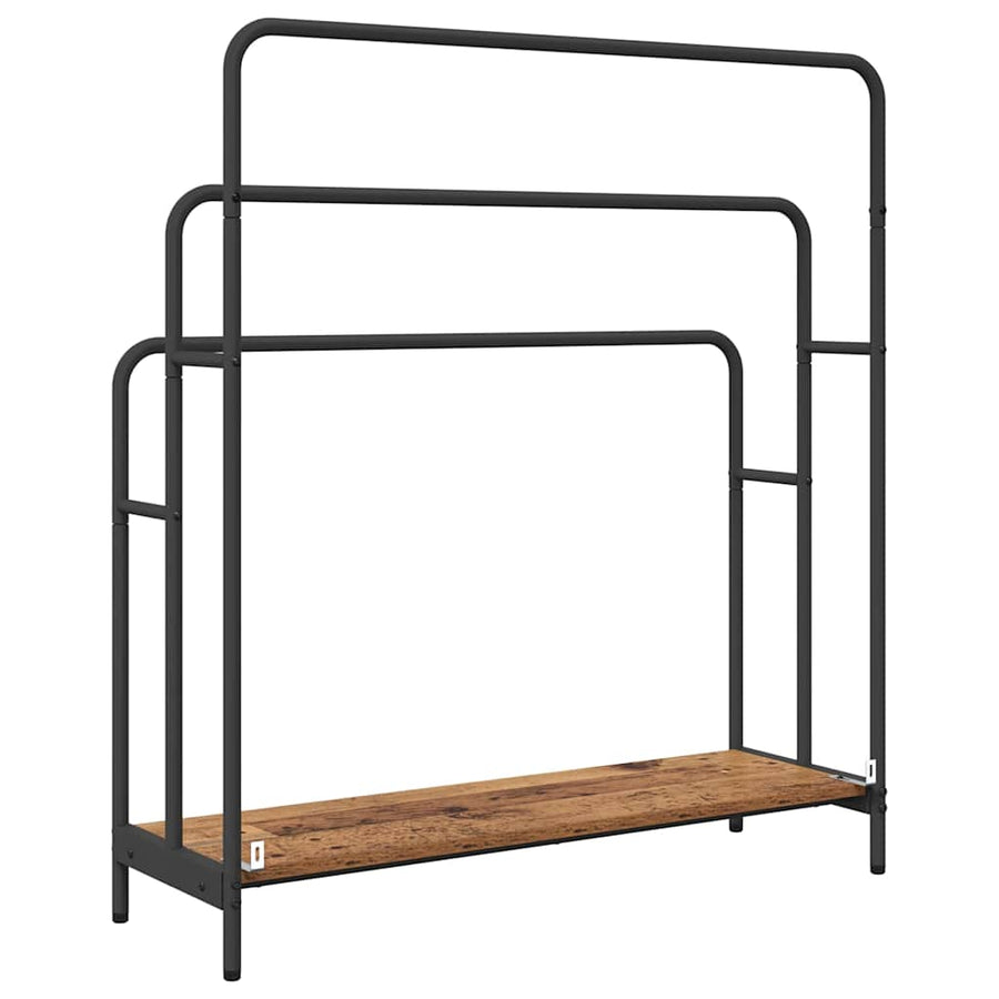 Kledingrek met plank Oudhout 90 x 30 x 100,5 cm Bewerkt hout