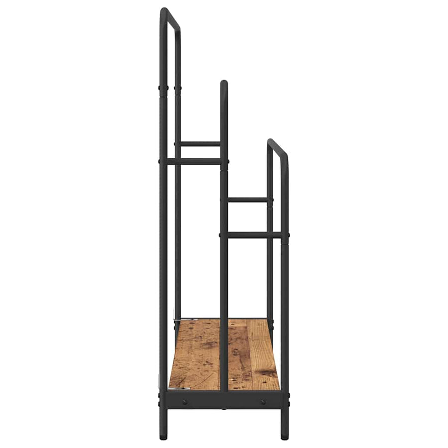 Kledingrek met plank Oudhout 90 x 30 x 100,5 cm Bewerkt hout