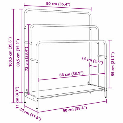 Kledingrek Artisan Eiken 90 x 30 x 100,5 cm Bewerkt hout