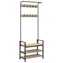 Kapstok met plank Sonoma eiken 75 x 34 x 184 cm Bewerkt hout