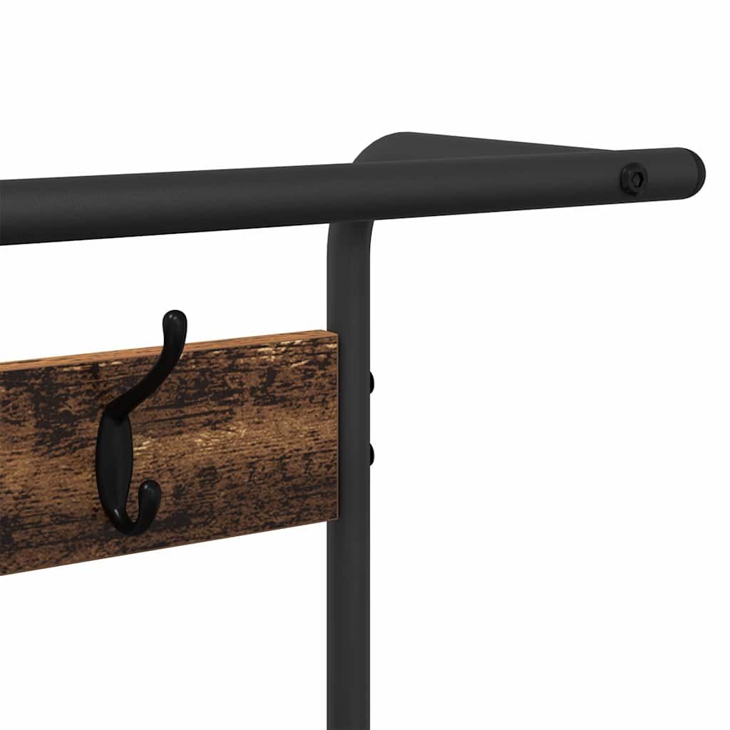 Kapstok met plank Oud hout 75 x 34 x 184 cm Bewerkt hout