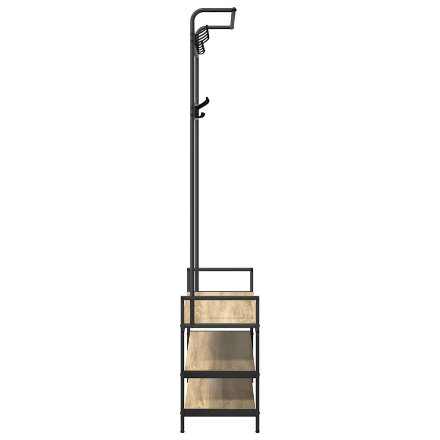 Kapstok met plank Sonoma eiken 95 x 34 x 184 cm Bewerkt hout