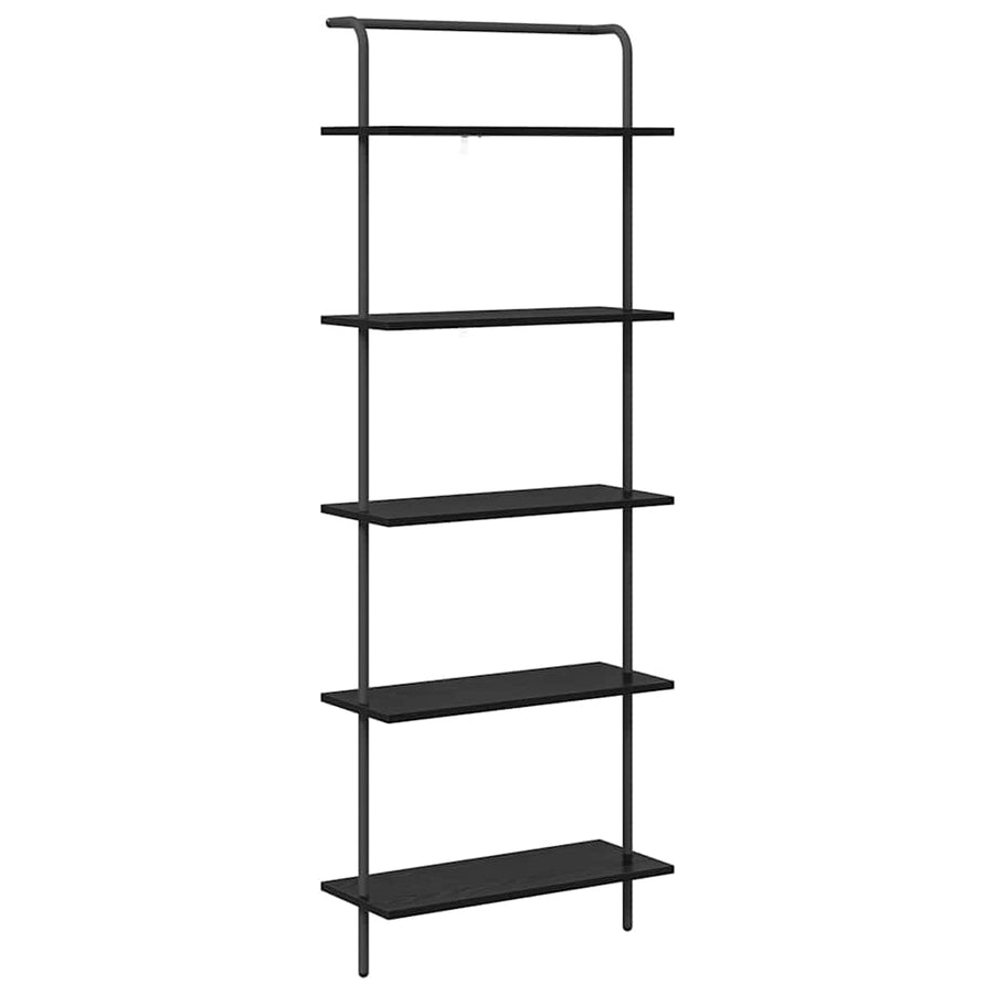 Boekenkast Zwart Eiken 60 x 24 x 168 cm Bewerkt hout