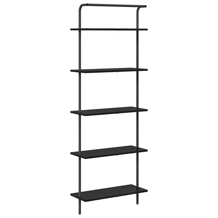 Boekenkast Zwart Eiken 60 x 24 x 168 cm Bewerkt hout