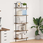 Boekenkast 60x24x168 cm gerookt eiken bewerkt hout