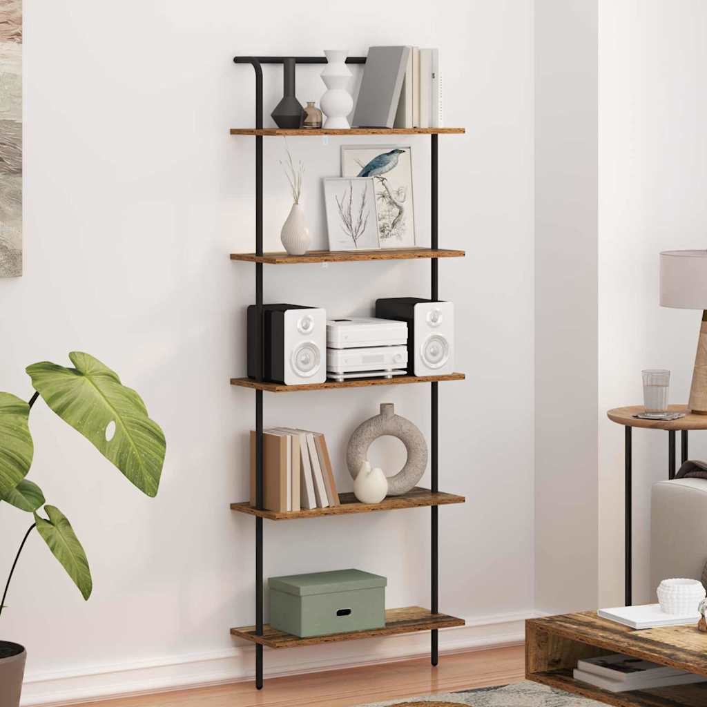 Boekenkast Oudhout 60 x 24 x 168 cm Bewerkt hout