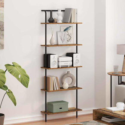 Boekenkast Oudhout 60 x 24 x 168 cm Bewerkt hout