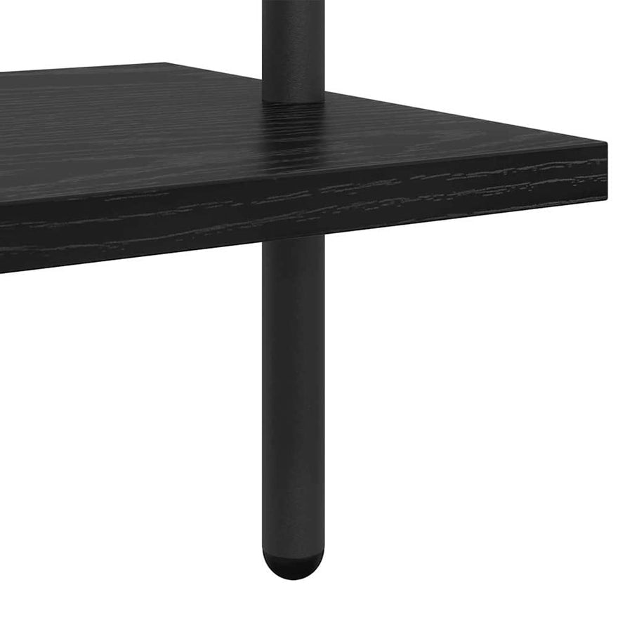 Boekenkast Zwart Eiken 60 x 24 x 203 cm Bewerkt hout