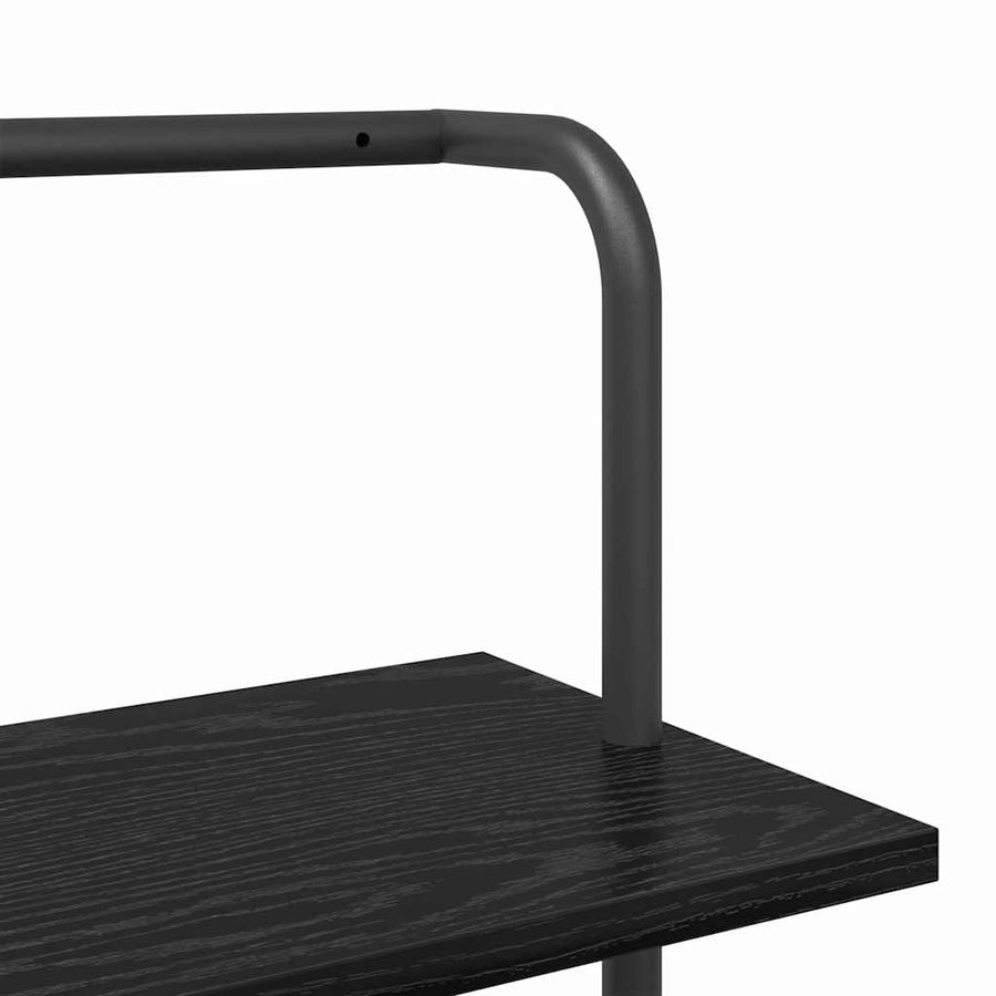 Boekenkast Zwart Eiken 60 x 24 x 203 cm Bewerkt hout