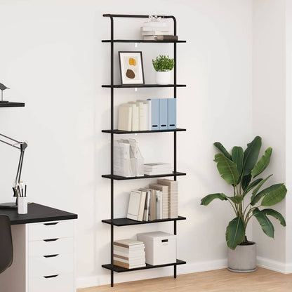 Boekenkast Zwart Eiken 60 x 24 x 203 cm Bewerkt hout