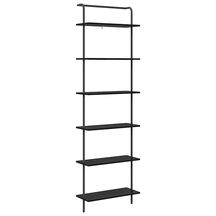Boekenkast Zwart Eiken 60 x 24 x 203 cm Bewerkt hout