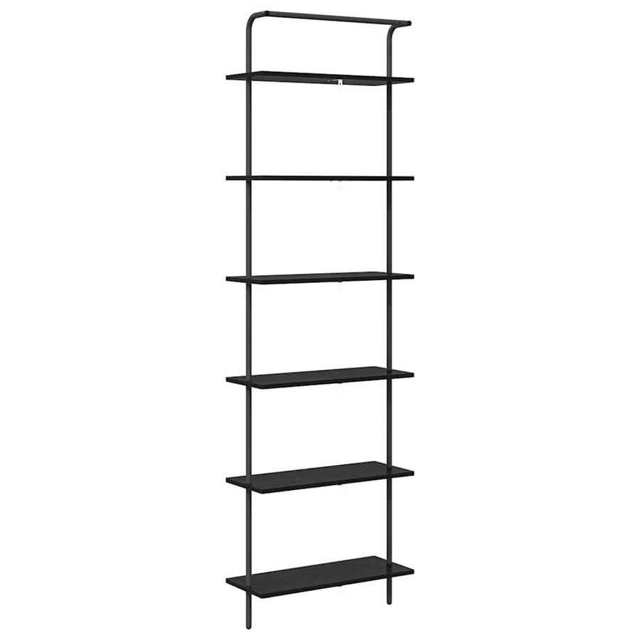 Boekenkast Zwart Eiken 60 x 24 x 203 cm Bewerkt hout